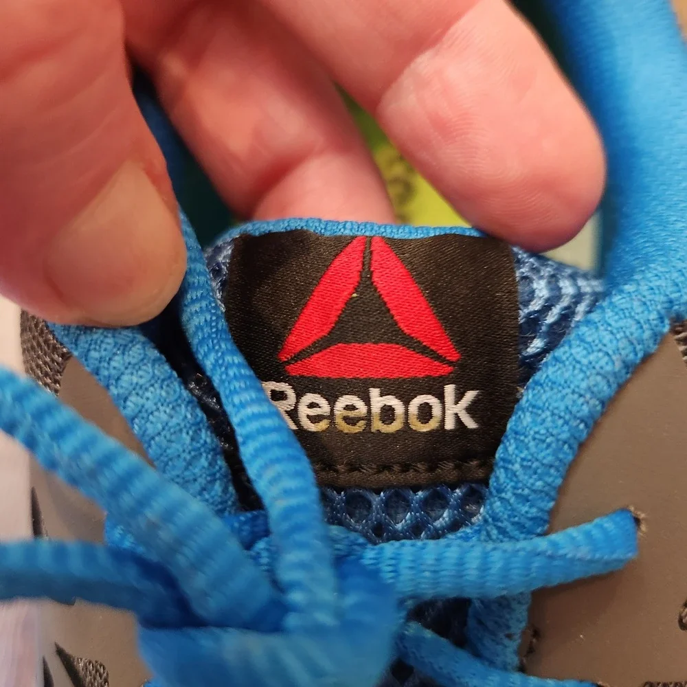Reebok Sublite Cushion Work Alloy Toe Shoes Blue Grey Mens 8.5 X-Wide RB4040 NEW